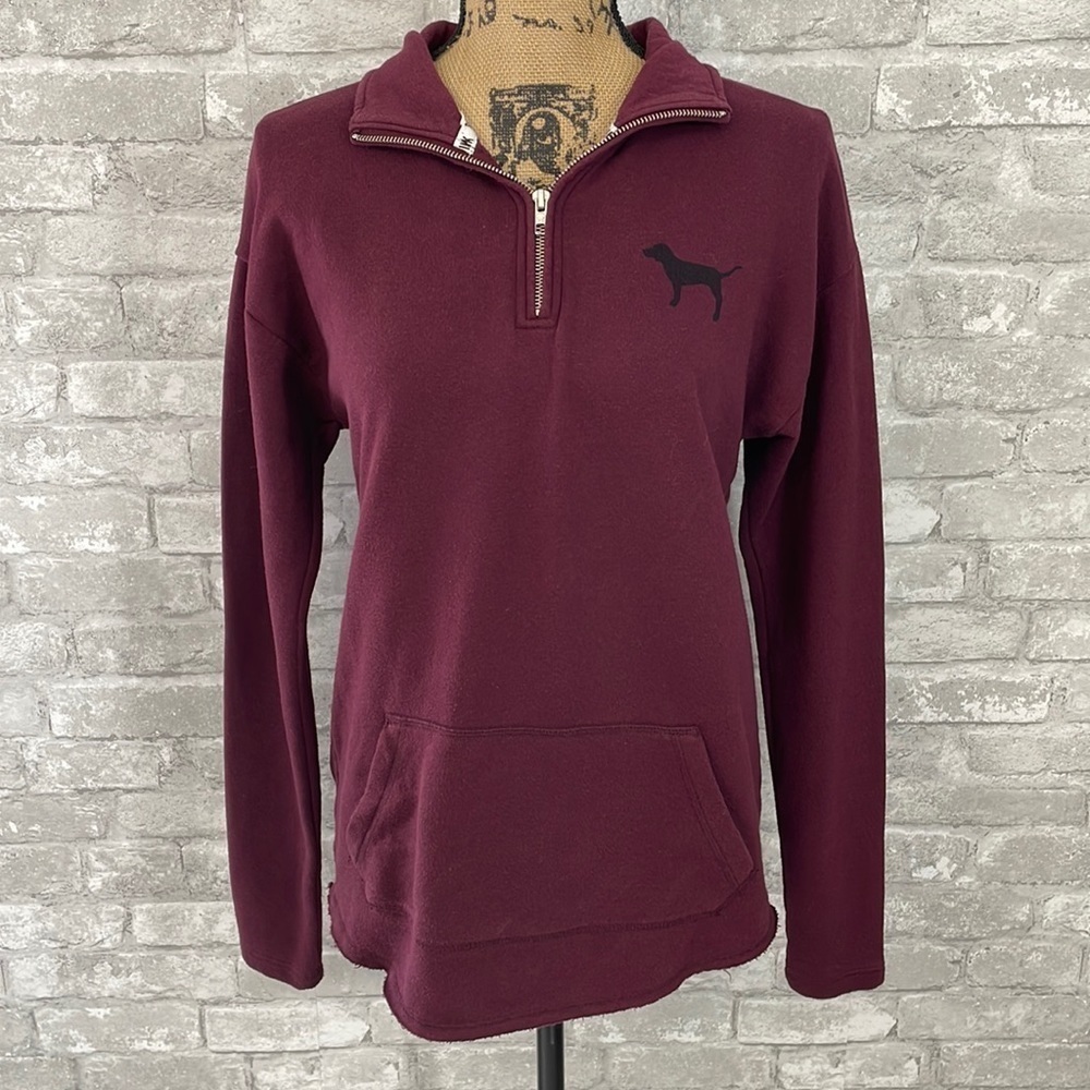 Victoria Secret Pink Burgundy Half Zip